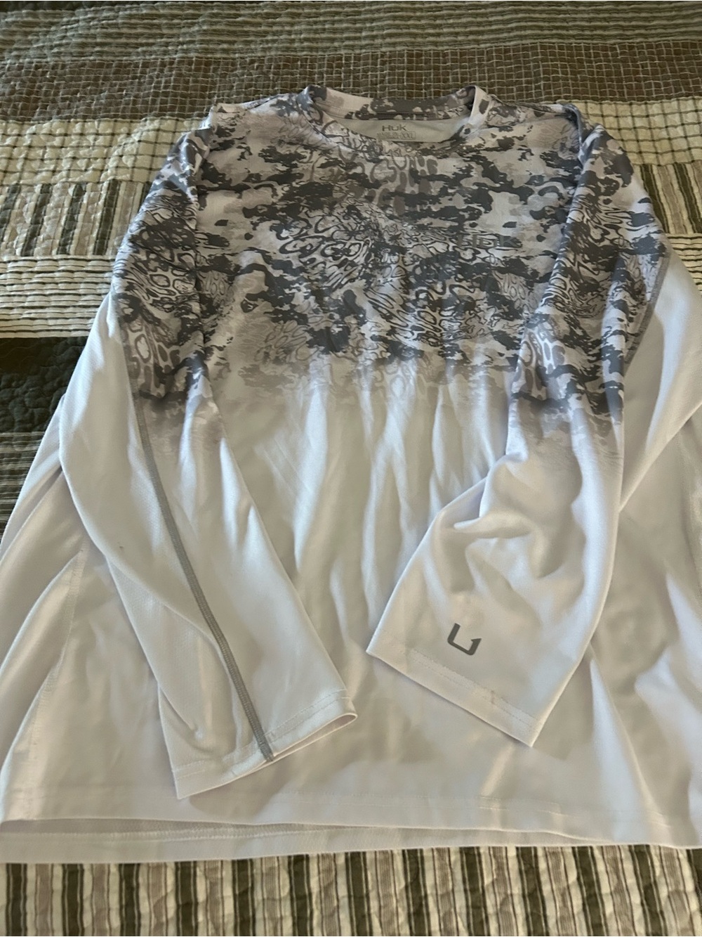 Huk White Long-Sleeve Performance Shirt